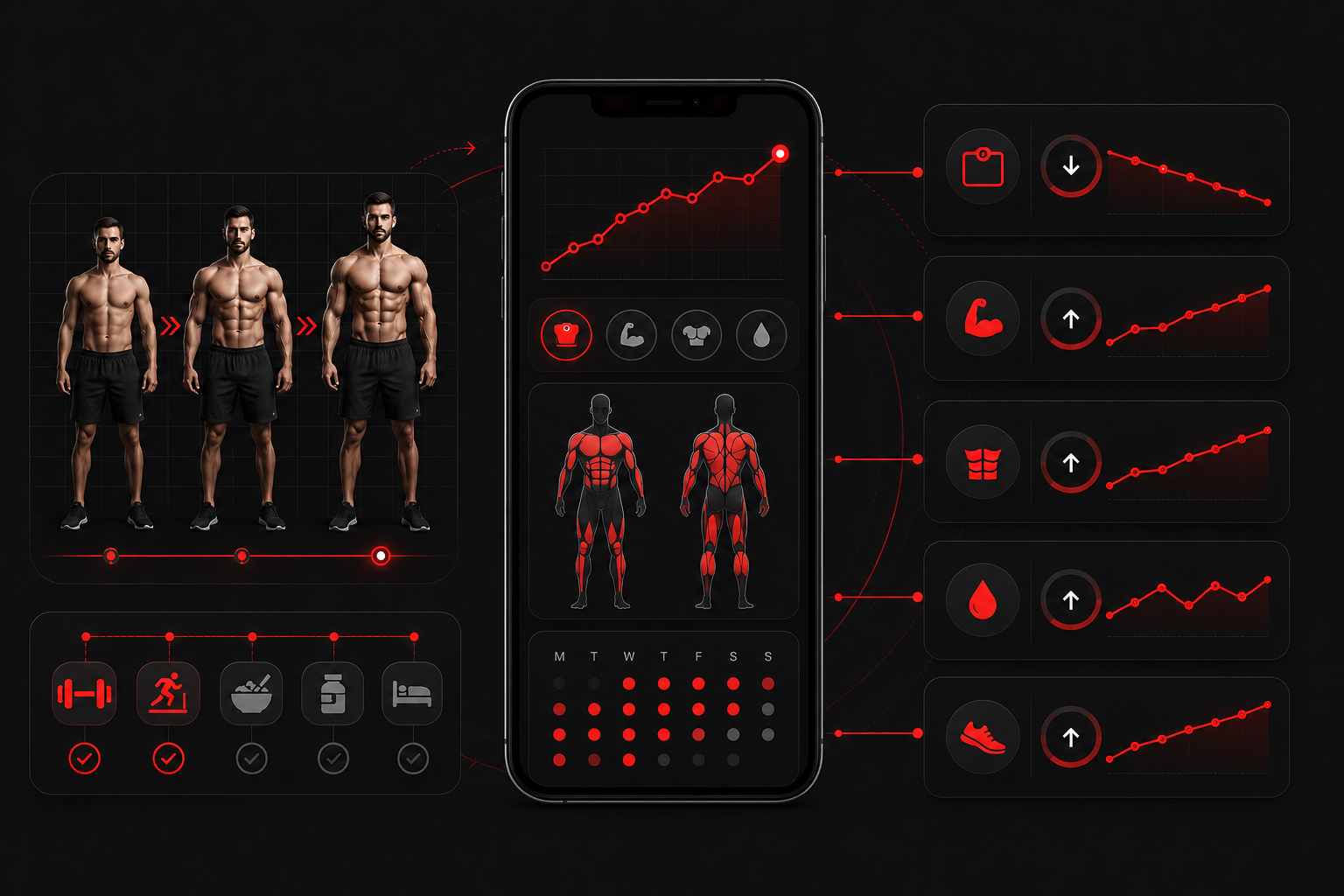 Track progress — weight, photos, habits, and body metrics in one dashboard