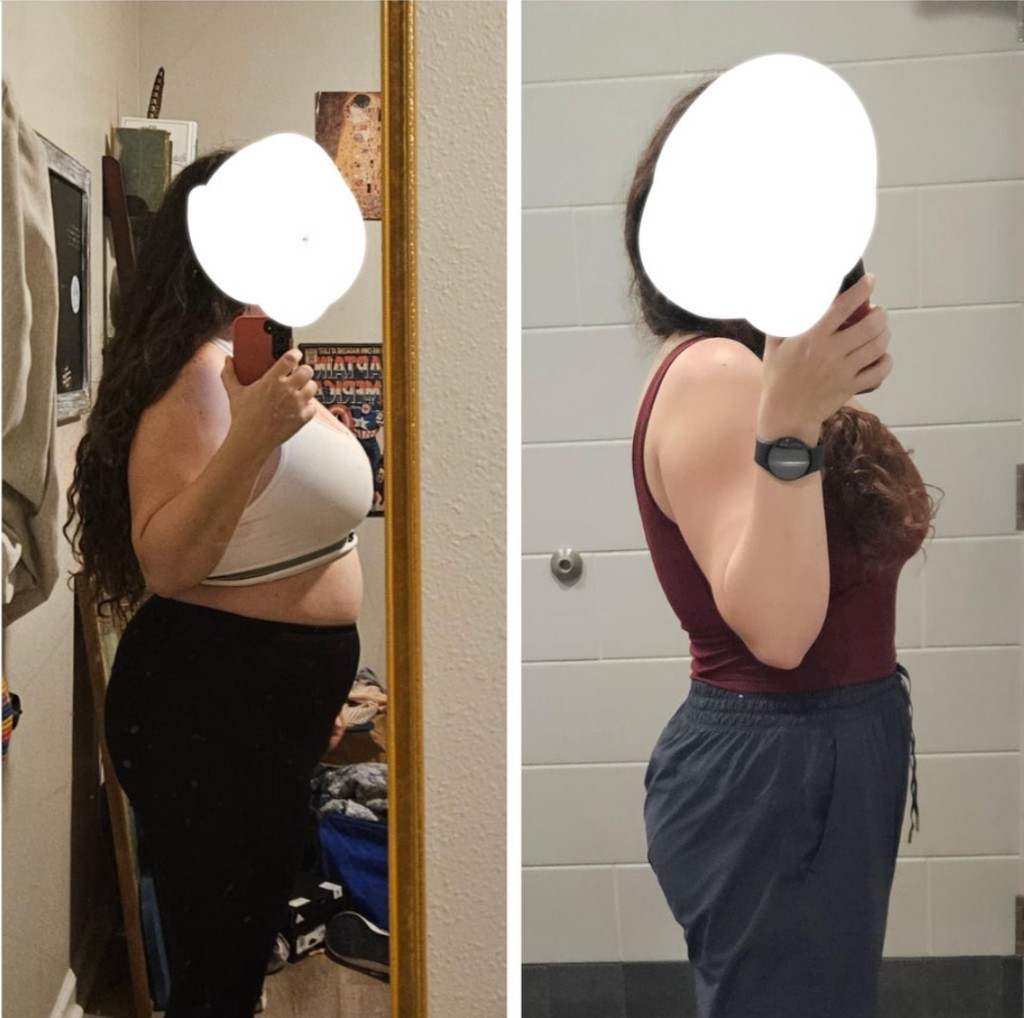 Member body transformation — side profile before and after