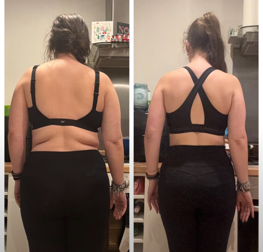Member body transformation — back view before and after