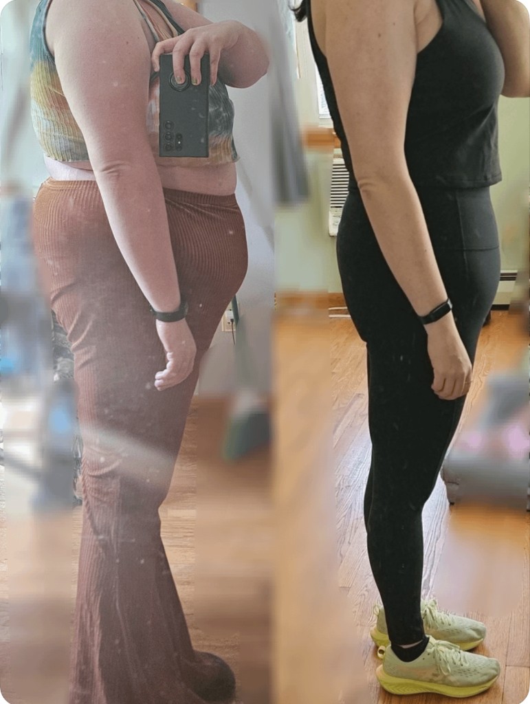 Member body transformation — side profile before and after